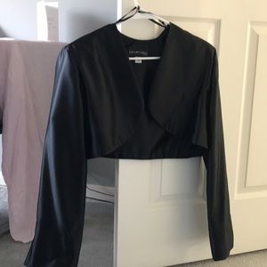 Black Satin Shrug